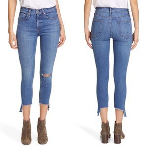 Rag & Bone • Nina High Waist Raw Step Hem Jeans 26
